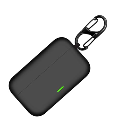 Image of Anvique Silicone Case Cover for Realme Buds T500 Pro, Shockproof Protective Earbuds Cover with Keychain Hook, Anti-Scratch Soft Silicone Skin, Full Body Protection Case (Black S)