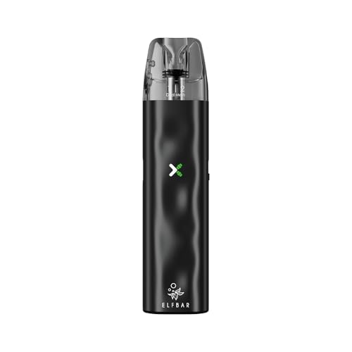 TVDC Elf Bar ELFX Mini Pod Kit | Refillable 1000mAh Vape Device, Adjustable Airflow & QUAQ Mesh Coil | MTL & RDL Vaping | 2ml Cartridge, No Nicotine (Black)