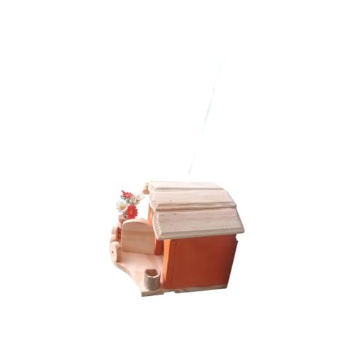 Casinha de Passarinho Feita de Madeira Vasinho de Flor - Decoração de Jardim - Varanda - Quintal (La
