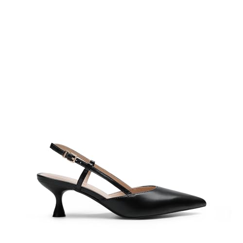 DREAM PAIRS Women's Slingback Kitten Heels Closed Pointed Toe Low Stiletto Heels Dress Bridal Party Wedding Pumps Shoes2