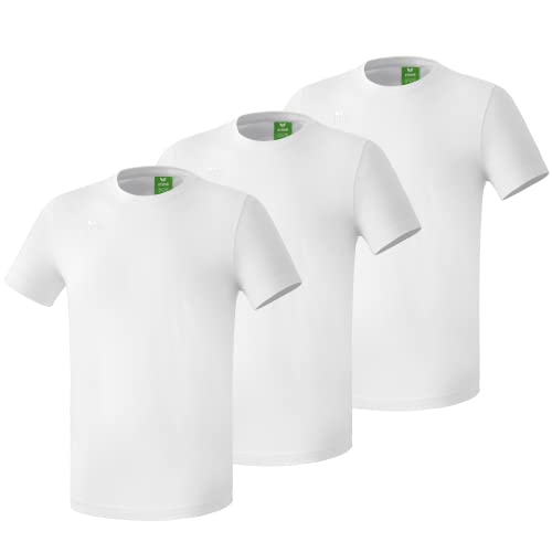 Erima Unisex Erwachsene 3er Pack Teamsport T-Shirt (260014), weiß, XL