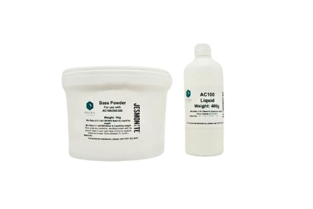 Jesmonite AC100 Eco-Resin Kit - Safe Non-Toxic Fire-Resistant Resin for Homeware Sculptures & Decorative Casting Lightweight Impact-Resistant Easy to Use (1.4 Kg)