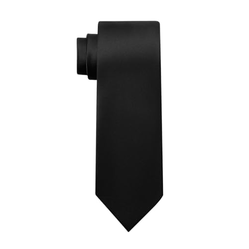 huipinghu Men Ties, Classic Men's Solid Satin Neck Tie, Premium Pure Color Necktie with Multiple Colors, Formal Neckties for Business Wedding Party Work Tie, 8cm Black Ties for Men