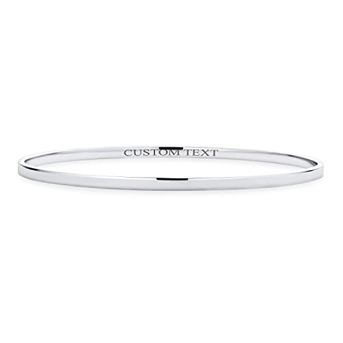 Bracelet Jonc En Argent résistant qui ne se déforme pas, bijou plat uni 3mm