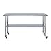 AmGood Stainless Steel Work Table with Casters | Work Station | Metal Utility Table On Wheels (Stainless Steel Work Table + Casters, 72