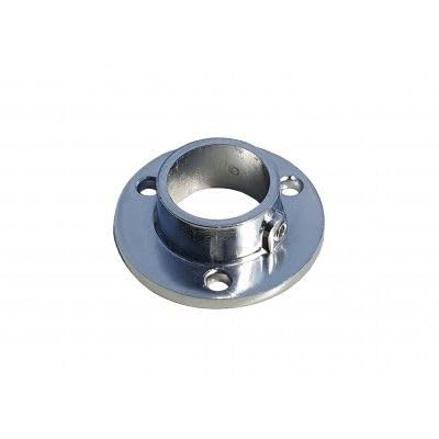 My Shopfittings Standard Wall/Floor Socket Heavyduty 25Mm Or 32Mm Dia-Meter Hanging Rail Tubing System For Wall, Floor, Ceiling, Roof And Walk-In Wardrobe Chrome Tubing System (, 25Mm)