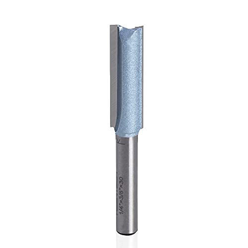 Keentech Straight Router Bits With 1/4" Shank, 3/8" Cutting Diameter, 1-11/64" Cutting Depth, C4 Grade Carbide Tipped Double Flute Straight Bits For Woodworking Beginner And Experts (Kt01020604) #TOP4