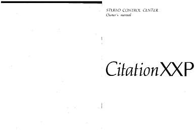 Harman Kardon Citation Xxp Amplifier Owners Instruction Manual Reprint Plastic Comb Amazon Com Books