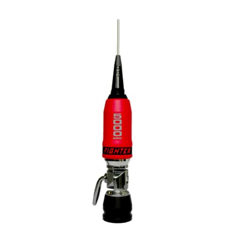 SIRIO FIGHTER P-5000 RED/WHITE ANTENA VEHICULAR CB 27MHz, 10m-HAM, FRECUENCIA 27 … 30 MHz TARABLE (Red)