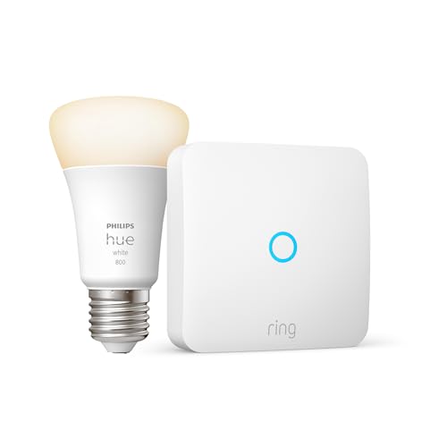 Ring Intercom e Philips Hue Lampadina Smart LED E27, Funziona con Alexa, Bianca