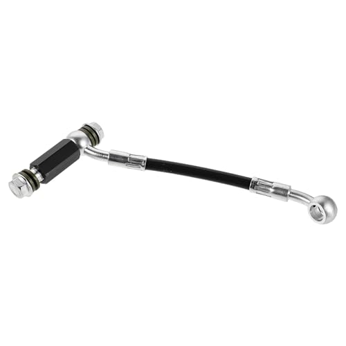Garneck Rallonge Flexible de Frein Hydraulique Moto 15 CM Noir Double Passage Raccords et Vis Adaptateur Système de Freinage Moto pour Amélioration et Réparation