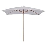 Outsunny Ombrellone da Giardino 2x3 m con Corda e Prese d'Aria Bianco...
