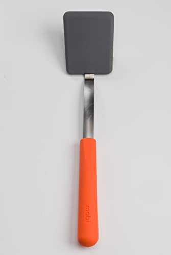 Image of Mobi Flexible Silicone /Stainless Steel Dessert Turner /Spatula | Slim flexible silicone head lifts brownies, cakes, and delicate desserts; 18 /10 stainless steel shank with TPR grip handle.
