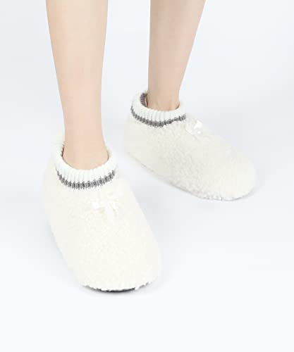 Image of DICUIRD Womens Fleece Slipper Socks Non-Slip Grippers Indoor Slippers