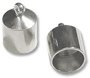 JewelrySupplyEnd Cap with Loop 4mm Silver Color (2-Pcs)
