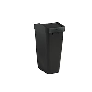 Rubbermaid Swing Top Waste Container for Home and Kitchen, Easy Access Disposal and Slim Modern Trash Can with Lid, 12.2 Gallon Capacity, Black