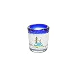 Pavilion Gift Company - Camper & Trees - 2.5oz Shot Glass RV Tent Cabin Woods Camping Outdoors Bubble Shot Glass Kitchen Drinkware Glassware