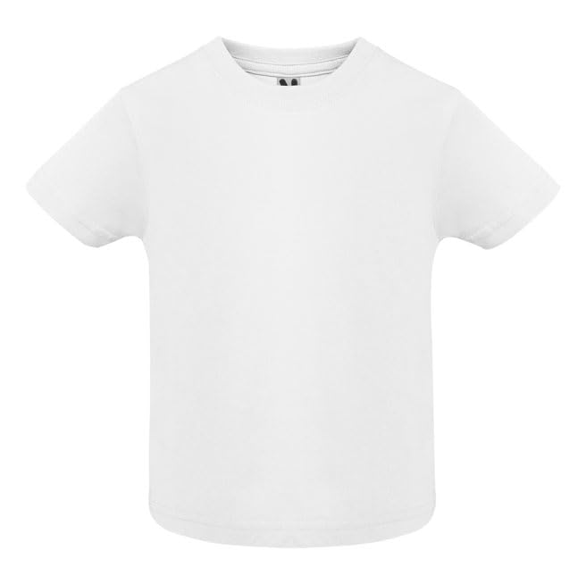 ROLY Baby   Camiseta básica algodón para bebé de Manga Corta bebé niños Color: Blanco Talla: 24M