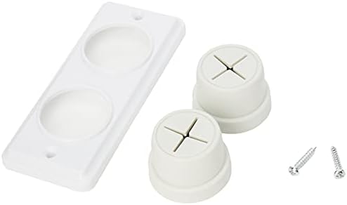 Merriway BH02004 Soft Rubber Push in Double Towel Cloth Holder Screw Fix - White