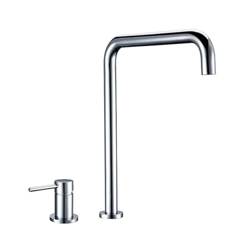 Robinet de cuisine en laiton massif chrome avec bec rotatif 360
