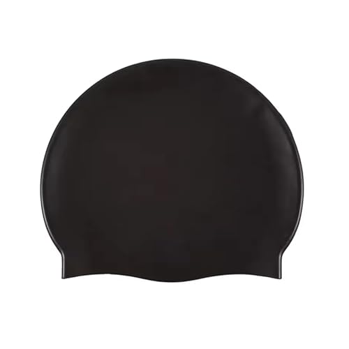 IndoTeam Swimming Cap – Swimming Hat 100% Silicone Swim Cap Unisex Men Women – Durable and Waterproof Adult Swim Caps – Anti-Tear, Snag Free, Stretchable, Anti Slip - Black