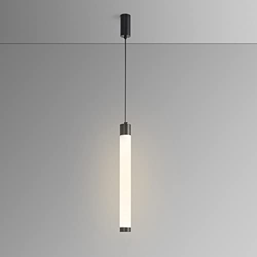 KiLoom Lámpara colgante cilíndrica minimalista 12W LED Luz de suspensión interior Tubo largo Lámpara colgante Cilindro Droplight Cocina Isla Comedor Lámpara de astigmatismo