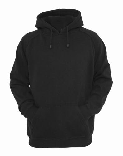 Image of Men's Cotton Hoodie Full Sleeve Sweatshirt Black