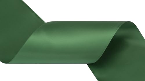 Zofrud Forest Green Satin Ribbon 100mm x 9 Meters - Large Ribbon Ideal for Bows Gift Wrapping, Flower Bouquet, and Crafts - Image 3