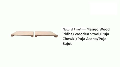 Image of Natural Wood Mango Wood Pidha /Wooden Stool /Puja Chowki /Puja Asana /Puja Bajot, (38X18X8 CM) (15X7X3 INCH)