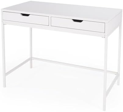 Butler Specialty Belka Desk with Drawers in White