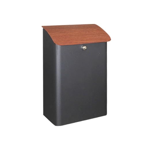 ZHZXBDGQ Buzón grande montado en la pared, buzón con cerradura, caja de paquetes con 2 llaves y cubierta, resistente a la intemperie, caja de almacenamiento de cartas para paquetes al aire libre