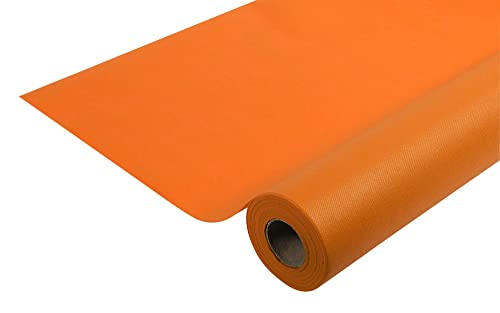 Pro Nappe - Réf R782545I - Nappe jetable en non tissé spunbond - Rouleau de 25 M de long X 1,20 M de large - Couleur Orange- Matière indéchirable, déperlante et essuyable