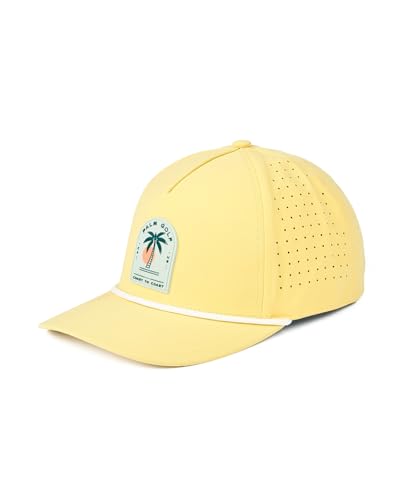 Palm Coast to Coast - Cappello da golf, traspirante, ad asciugatura rapida, protezione da sole e pioggia, Giallo (da costa a costa), 6 5/8-7 5/8