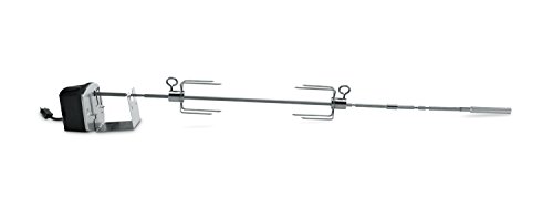 Weber Grill Rotisserie Kit for Genesis II 200/300 series (see compatibility) - Great for Slow Roasting Chicken, Ribs, or Turkey on your Weber Grill; Includes Spit, Forks, and Motor - Grill Accessories by Weber - Used condition - US$101.35