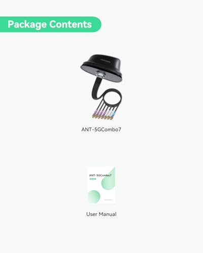 Image of LINOVISION 5G LTE MIMO Combo 7-in-1 Antenna, 4X 5G LTE, 1x GNSS, 2X Wi-Fi, Outdoor Roof SMA Antenna with 10ft Cable, Works with Teltonika RUTM50, RUTX50, TRB500, RUTC50 (PR1KC640)
