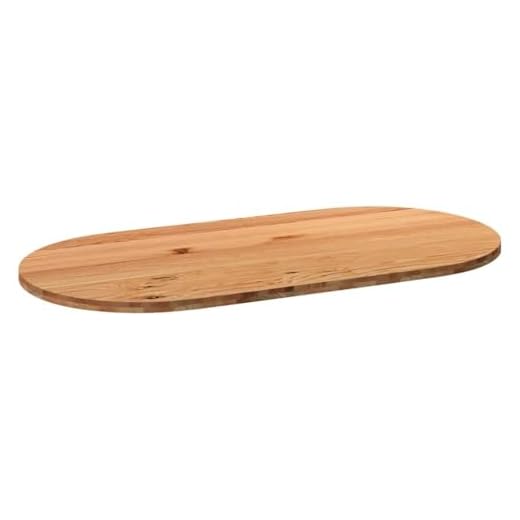 vidaXL Tischplatte Hellbraun 200x100x4 cm Massivholz Eiche Oval, Esstischplatte, Schreibtischplatte, Bartischplatte, Esszimmertischplatte