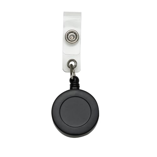 Porta Crachá Retrátil Cracha De Identificação Clip (Preto)