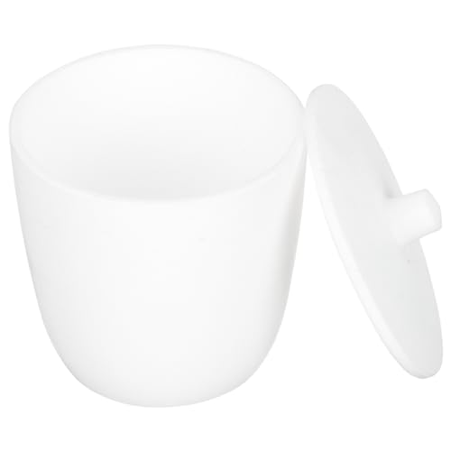 OUNONA PTFE Crucible with Lid Lab Porcelain Crucible Gold Melting Kit Melting Soldering Kit Propane Experiment Crucible Melting Pot with Lid Melting Crucible Cup Refining Cup Beaker White