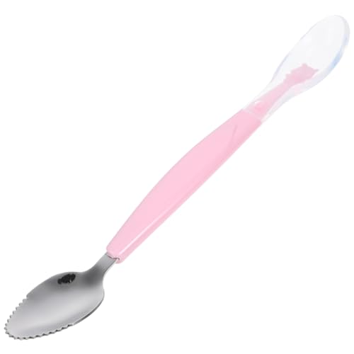 ifundom Cuchara de para Niña con Cabezal Suave Diseño Ergonómico Portátil para Alimentación Infantil y Frutas Incluye Estuche de Almacenamiento Rosa