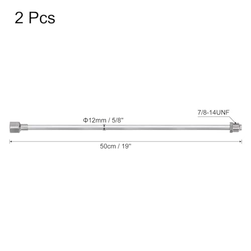 QUARKZMAN 2Stk Airless Farbe Spritzgerät Verlängerung Stab 19x0.47 Verlängerung Spritzgerät Pistole Farbe Edelstahl Stahl Schnittstelle Universelles Ersatz Werkzeug für Airless Spritzgerät