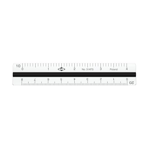 ALVIN Mini Aluminum Engineer Triangular Scale Ruler, Drawing and Design Tool for Students and Professionals, Great for Drafting, Architecture, Engineering, and Art - 4 Inches