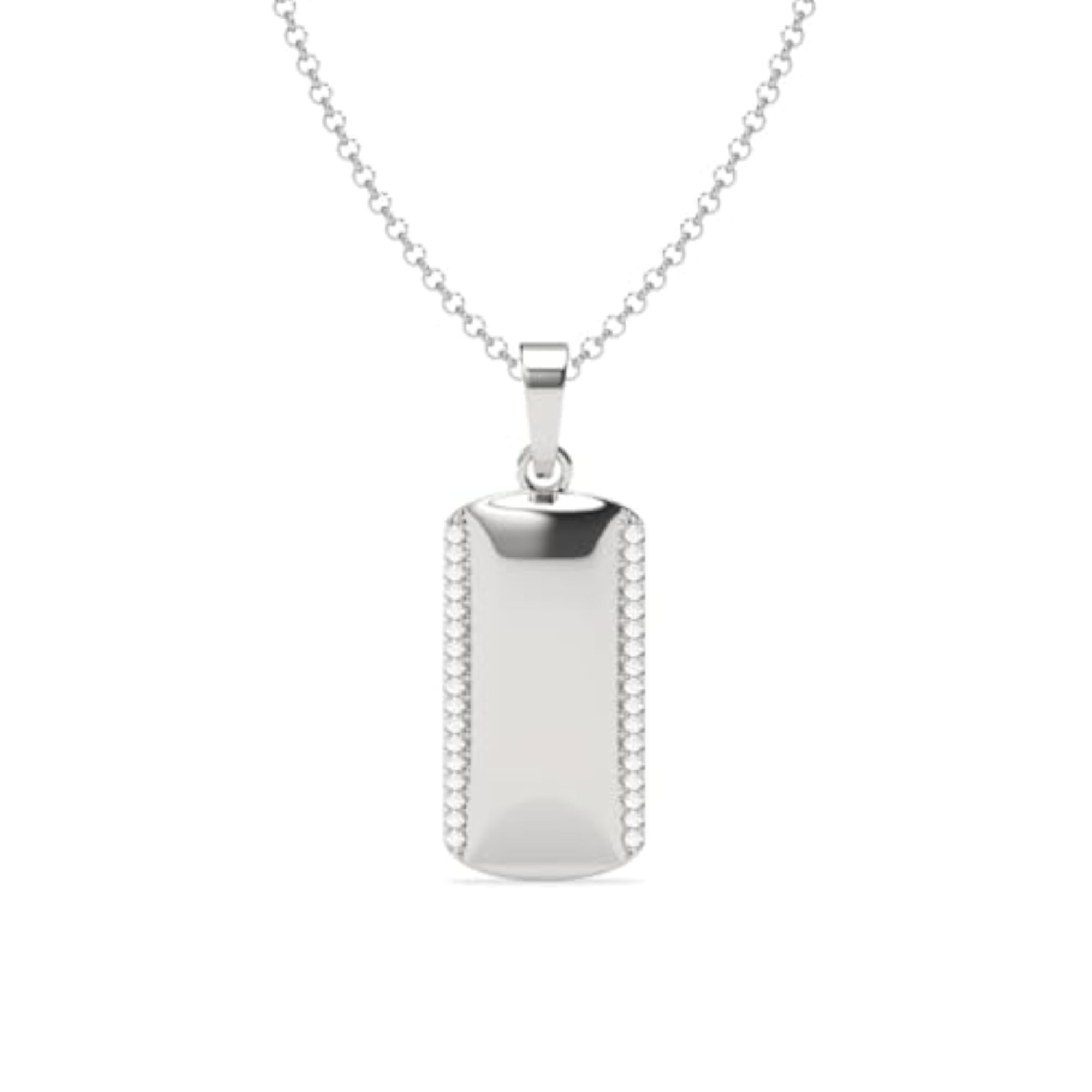Men's Pure 925 Sterling Silver Otto Pendant Necklace, Platinum Plated