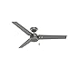 Hunter 52 inch Outdoor or Indoor Ceiling Fan No Light - Silver Ceiling Fan without Light, For Patio, Porch, Garage, or Living Room, Standard Mount, 3 Blades, Pull Chain - Cassius 59262, Matte Silver