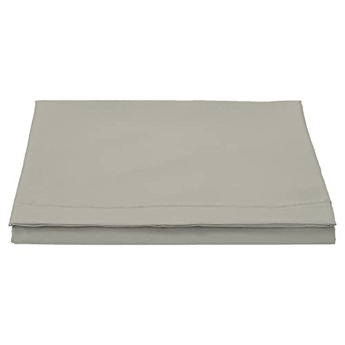Pizuna Pure Combed Cotton Double Flat Sheet Silver, 600 Thread Count Long Staple Brushed Cotton Flat Sheets Double