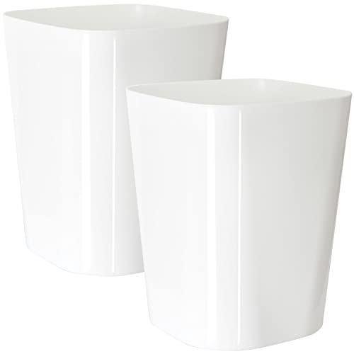 Youngever 2 Pack 5.5L Square Trash Can, Plastic Garbage Container Bin, Small Trash Bin for Home Office Living Room