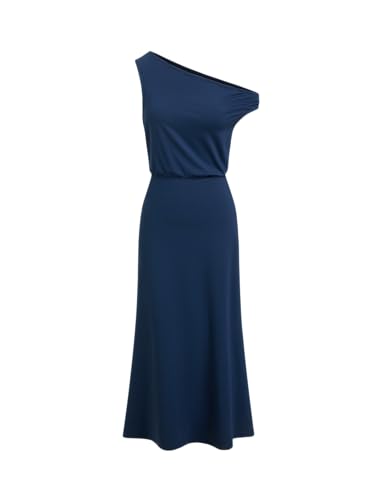 CIDER Elegant One Shoulder Midi Dress Women's Casual Party Dress