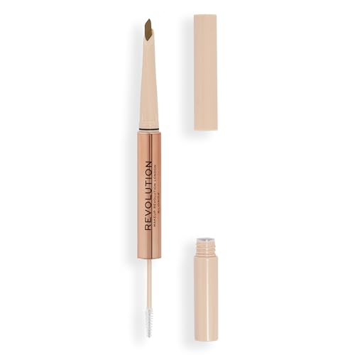 Image of Makeup Revolution, Fluffy Brow Filter Duo, Brow Pencil & Eyebrow Gel, Available in 5 Shades, Bronde, 1pc