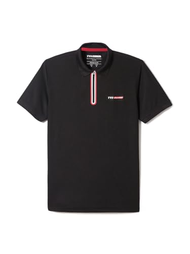 Image of TVS Originals Racing Men's Polo T-Shirt | 100% Polyester | Quick-Dry | Antimicrobial Finish | Zipper Placket | Reflective Branding | Lightweight Activewear | 200 GSM | Regular Fit