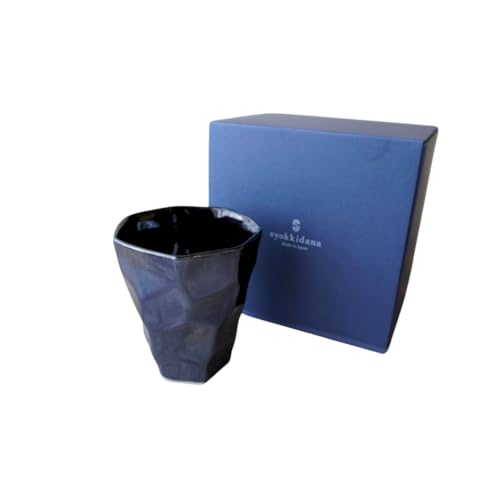 syokkidana バンピーロックグラス (360cc / ブラック/鏡面仕上げ) 父の日 お祝 プレゼント ギフト (美濃焼/日本製) おしゃれ 酒器 ビール 焼酎