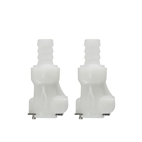 2PCS 1/4" 3/8" 5/16" Plastic Tube In-Line Hose Barb Quick Release Coupling, Disconnect Insert Coupler, Shut-Off Valved Connector, Female Connect Fittings (2x Female Connector)